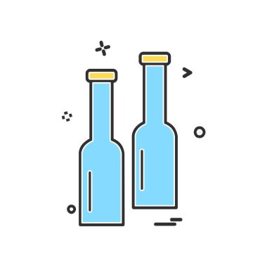 İçki simgesi tasarım, renkli vektör çizim 