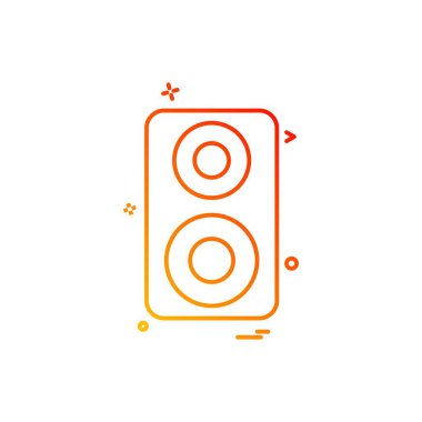 Hoparlör simgesi tasarım, renkli vektör çizim 