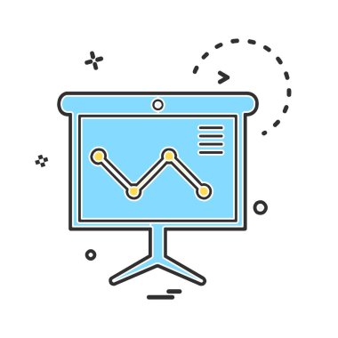 İş grafiği düz simge vektör çizim 