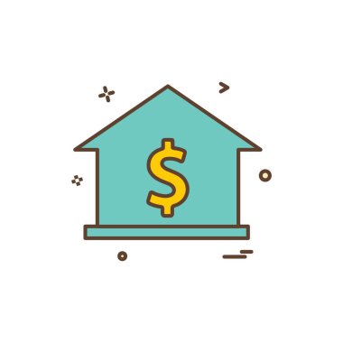 house dollar ev ikonu vektör tasarımı