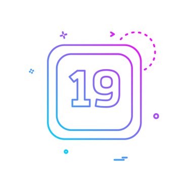 19 tarihi takvim simge tasarlamak vektör