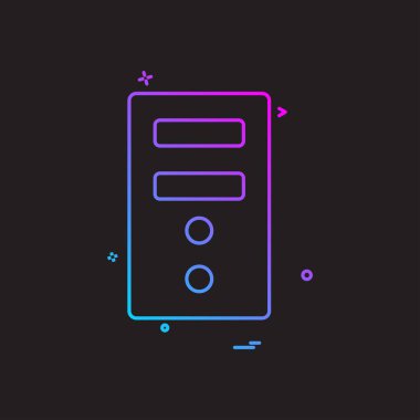 Cpu bilgisayar ana kartı elektronik ikon vektör tasarımı