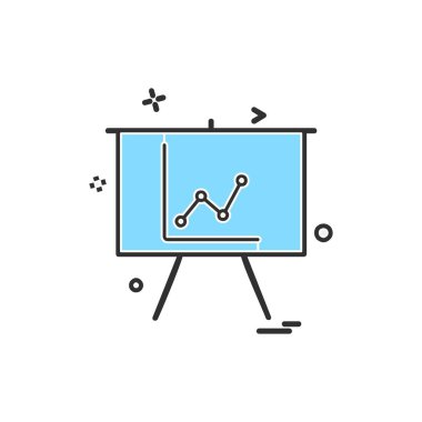 İş grafiği düz simge vektör çizim 