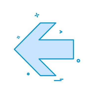 Sol ok simgesi tasarım vektörü