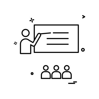 Öğretmen okulu ikon vektör tasarımı