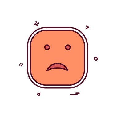 Üzgün emoji simgesi tasarım vektörü