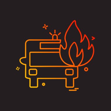 İtfaiye aracı simgesi tasarım vektörü