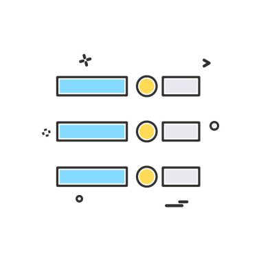 Menü simgesi tasarım, renkli vektör çizim