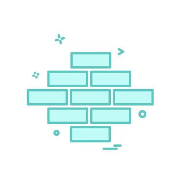 Duvar simgesi tasarım, renkli vektör çizim