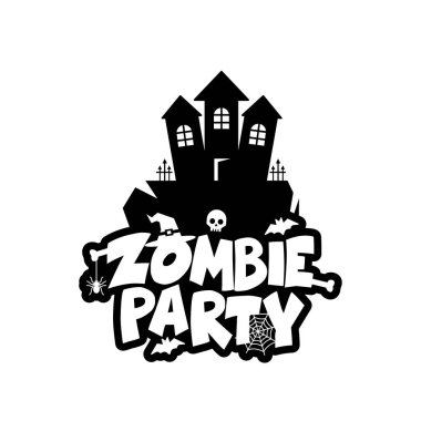 Zombi parti tipografi tasarlamak vektör