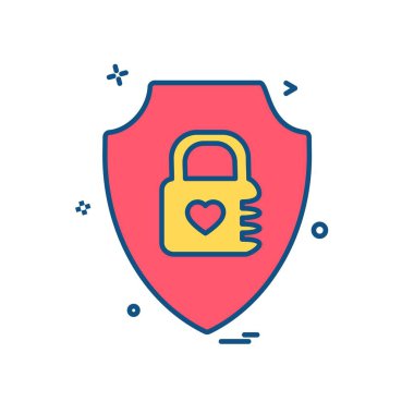 Kalkan simgesi tasarım, renkli vektör çizim