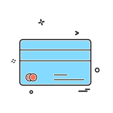 Kredi kartı simgesi tasarım, renkli vektör çizim