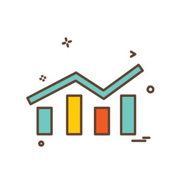İş grafiği düz simge vektör çizim 