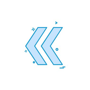 Sol ok simgesi tasarım vektörü