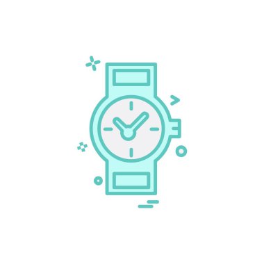 Saat simgesi tasarım, renkli vektör çizim