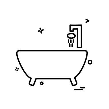 Küvet simgesi tasarım vektörü