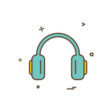 Kulaklık simge tasarlamak vektör