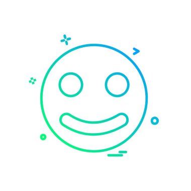 Emoji simgesi tasarım, renkli vektör çizim