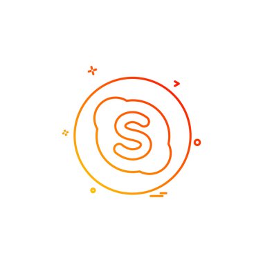 medya ağ sosyal skype simge vektör 