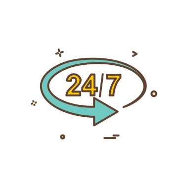 24 / 7 simge tasarlamak vektör