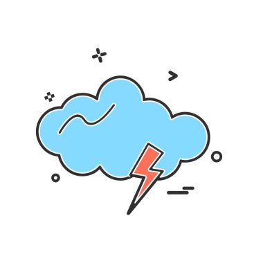 Bulut simgesi tasarım, renkli vektör çizim