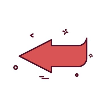 Sol ok simgesi tasarım vektörü