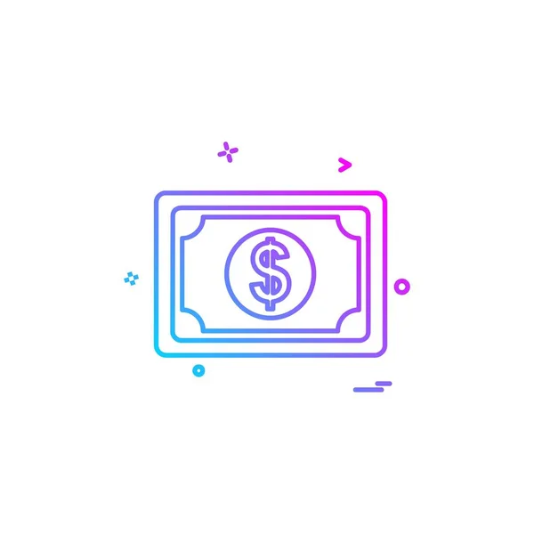 Dollar Icône Design Vecteur — Image vectorielle