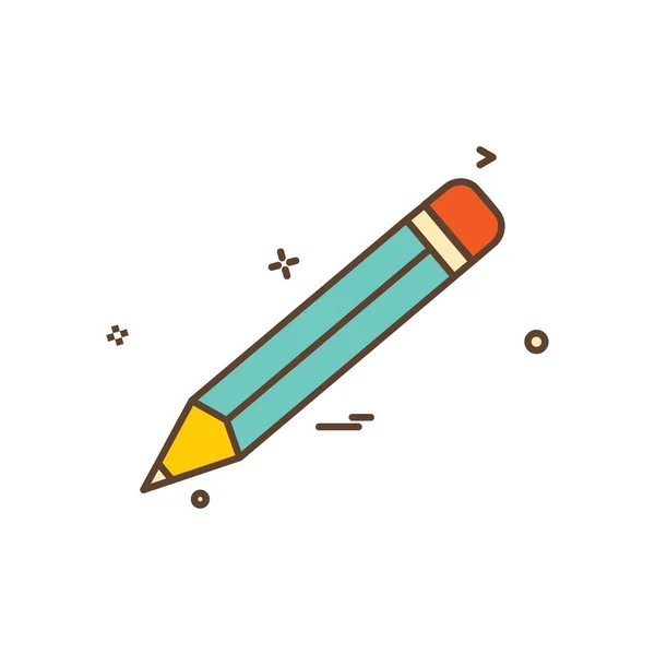 Crayon École Vecteur Icône Design — Image vectorielle