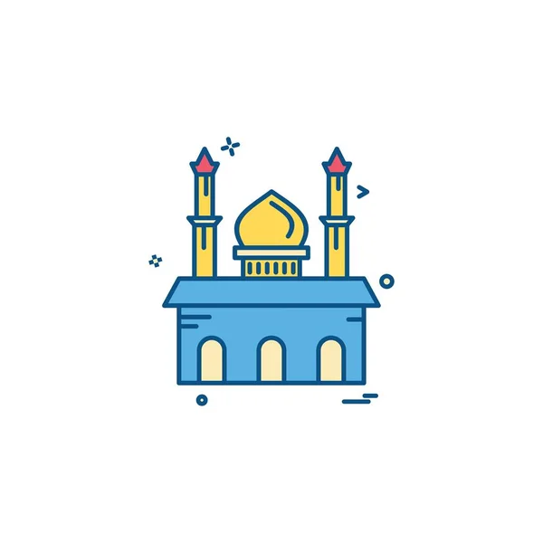 Icono Mezquita Diseño Vector — Vector de stock