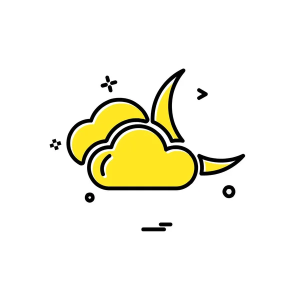 Wolke Icon Design Bunte Vektorillustration — Stockvektor