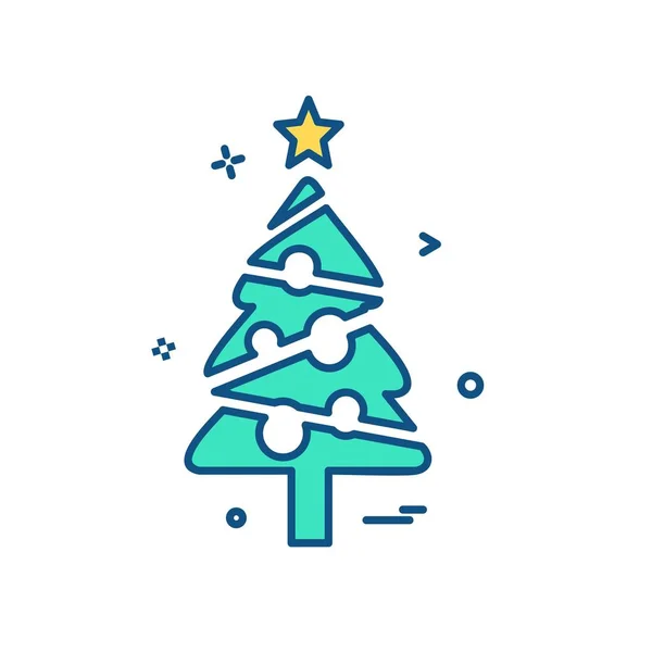 Árbol Navidad Icono Diseño Vector — Vector de stock