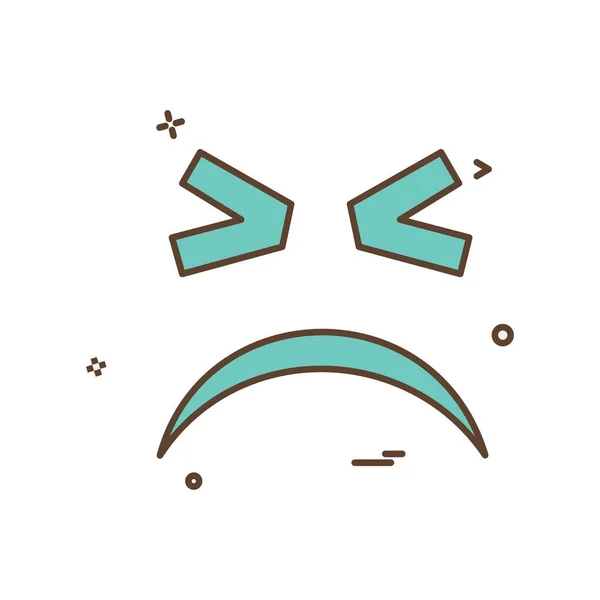 Vektor Desain Ikon Emoji Sedih - Stok Vektor