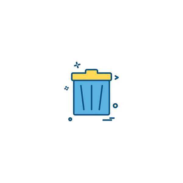 垃圾桶图标设计 五颜六色的矢量插图 — 图库矢量图片