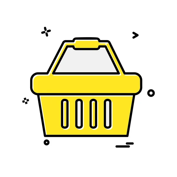 Warenkorb Icon Design Bunte Vektorillustration — Stockvektor