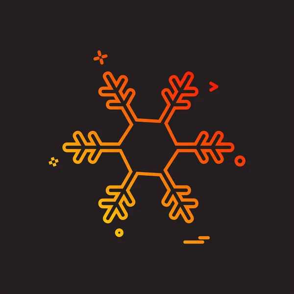 크리스마스 눈송이 아이콘 디자인 — 스톡 벡터