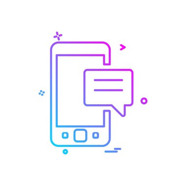 Mobil sms sohbet simge vektör tasarımı