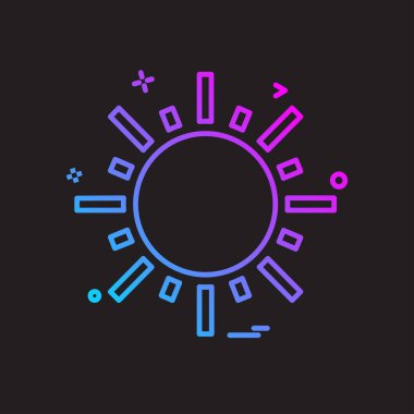 Güneş simgesi tasarım, renkli vektör çizim