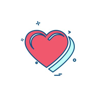 Kalp simgesi tasarım, Sevgililer günü için vektör çizim