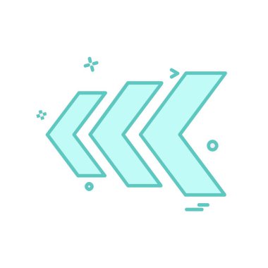 Sol ok simgesi tasarım vektörü