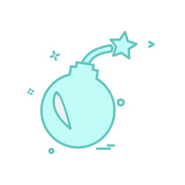 Bomba simgesi tasarım, renkli vektör çizim