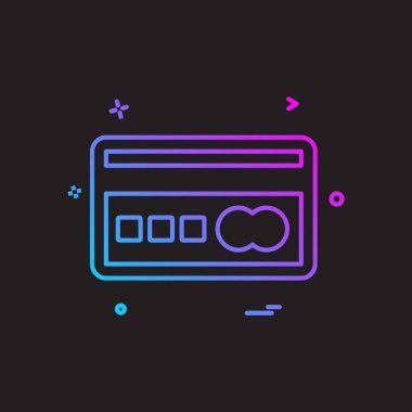 Kredi kartı simgesi tasarım, renkli vektör çizim