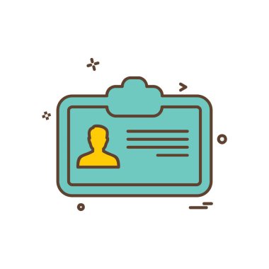 Kimlik kartı simge tasarlamak vektör