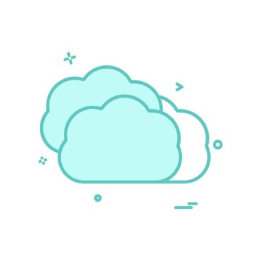 Bulut simgesi tasarım, renkli vektör çizim