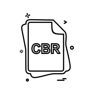 CBR dosya tipi simge tasarım vektörü