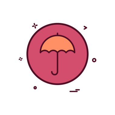 şemsiye temel simge vektör tasarımı