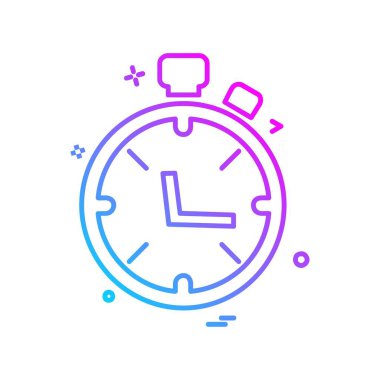 saat düz ikon vektör illüstrasyonu 