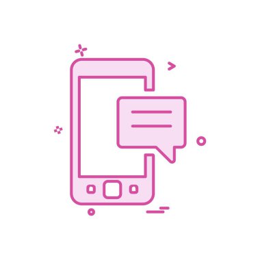 Mobil sms sohbet simge vektör tasarımı