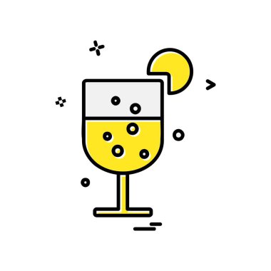 İçki simgesi tasarım, renkli vektör çizim 