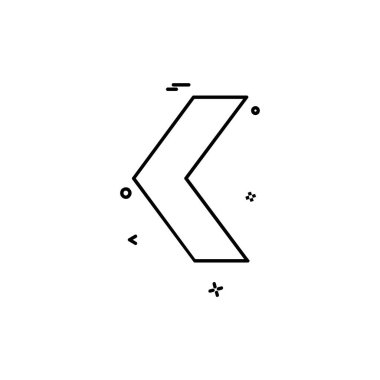 Sol ok simgesi tasarım vektörü