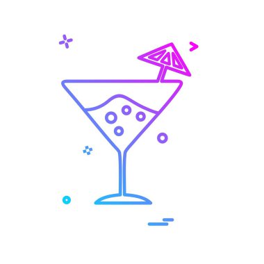 İçki simgesi tasarım, renkli vektör çizim 